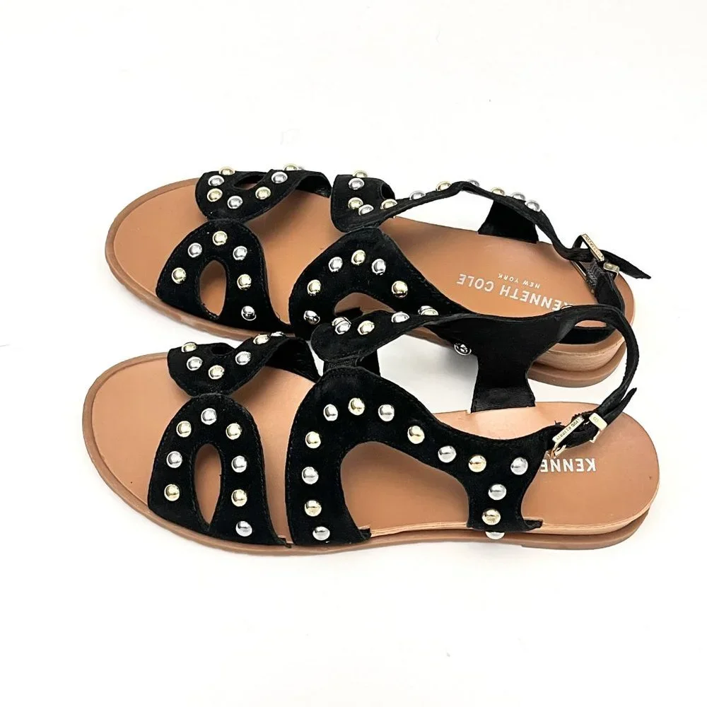 Kenneth Cole Leather Studded Strappy Sandals Women’s Size 7.5
